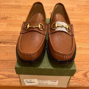 New Brown Gucci loafers size 14